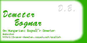 demeter bognar business card